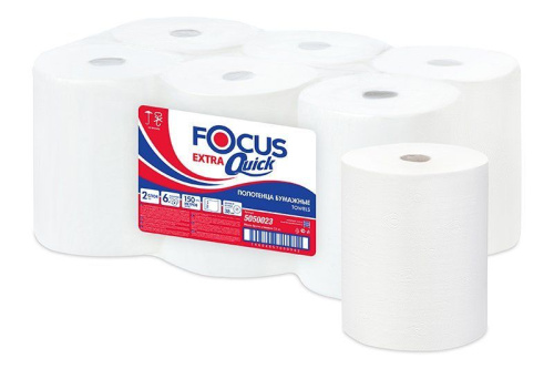 Полотенца бумажные  "FOCUS Extra Quick "150м 2 сл.белые